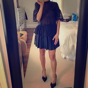 Sparkle/Fade Juniors size 6 faux leather skirt